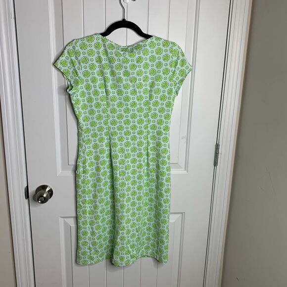 J McLaughlin Green Floral Print catalina cloth Dress Summer Casual size small - Picture 5 of 6
